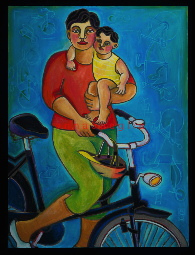 Two Bike Riders - 36" x 48" SOLD