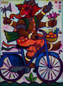 Biking Ganeesh 1- 22" x 30"-SOLD