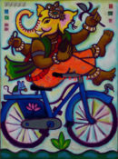 Biking Ganeesh 3 - 22" x 30"- SOLD