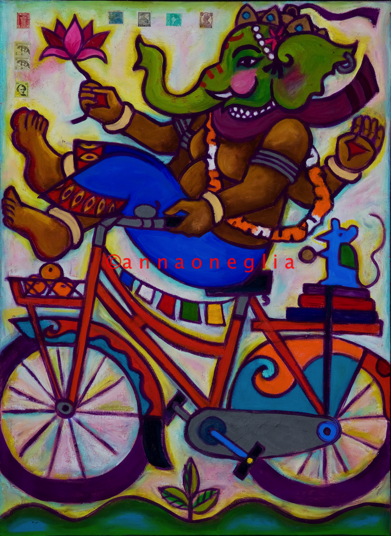 Biking Ganeesh 4 - 22" x 30"- SOLD