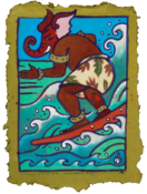 Surf Ganeesh #2 - 9"x 12" Sold