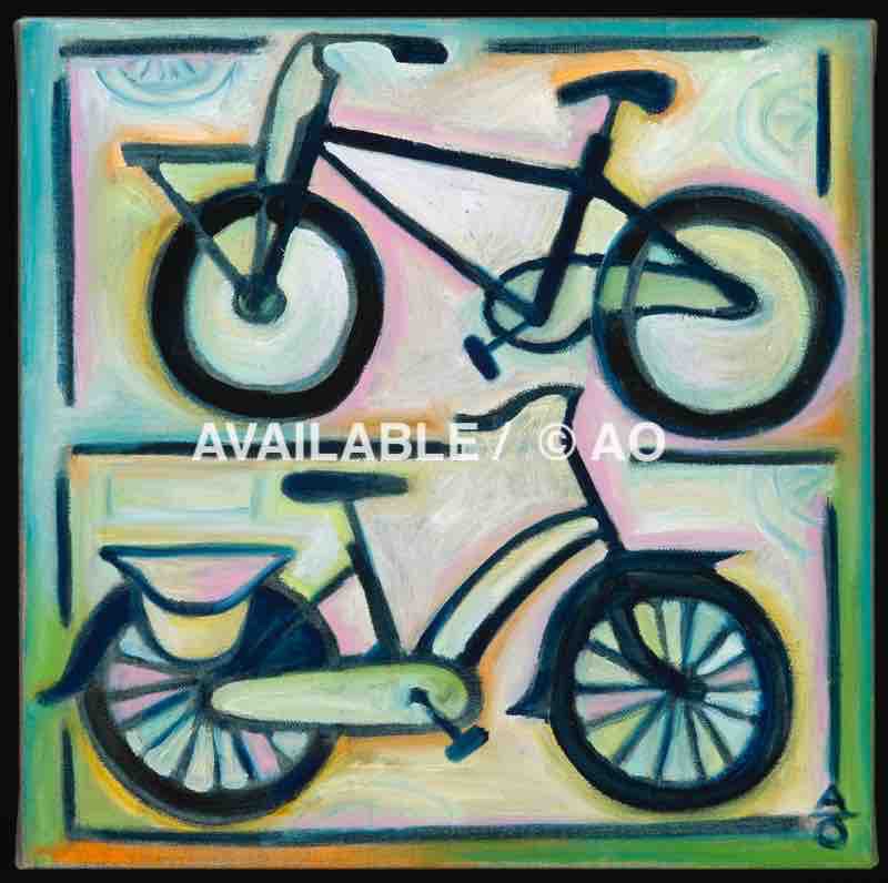 Two Bikes #2 = 12" x 12"- Sold