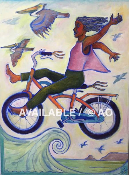 Wave Rider w/Pelicans - 40" x 60" - Sold